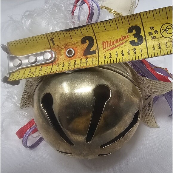 Vintage Porcelain Old World Santa Claus Face Head Jingle Bell Marble Ornament - Picture 14 of 15